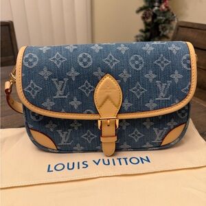 Denim LV Monogram Crossbody Bag, New